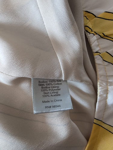 Anthropologie Beth Bowley Dress Size 4 Multicolored Printed Silk Cotton Blend - Picture 9 of 10