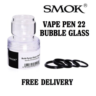 smok vape pen 22 bubble glass SMOK Vape Pen 22 Bubble Bulb Fatboy Genuine Replacement Glass + Spare O  Rings