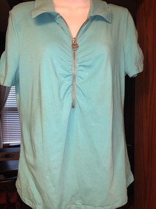 michael michael kors short sleeve ruched polo top