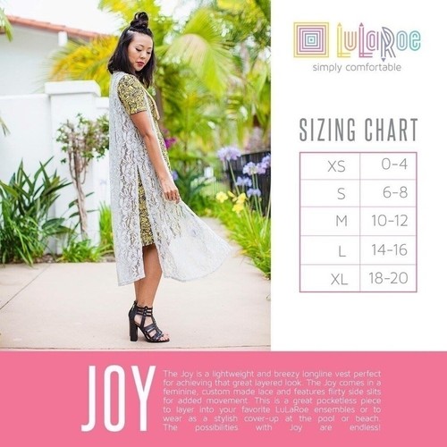 Gilet lungo LuLaRoe pizzo Joy taglia XS nuovo con etichetta copricostume - Foto 9 di 9