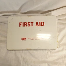 Vintage PAC-KIT SAFETY EQUIPMENT CO. First Aid Kit, Metal Case with Contents USA
