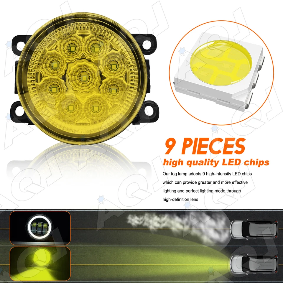 Pair Front Bumper Yellow LED Fog Light Driving Lamp For MITSUBISHI RVR 2011-2017 Foto 3 de 4