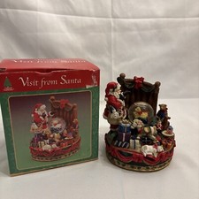 Santa Snowglobe Figurine Christmas Themed Presents Scene w/Snowglobe Holiday