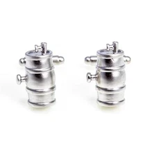 Keg Barrel Wine Whiskey Beer Pair Cufflinks Wedding Gift Box & Polishing Cloth