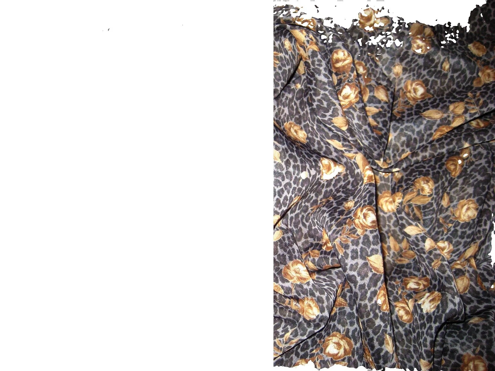 Tecidos de artesanato de chiffon Floral Marrom