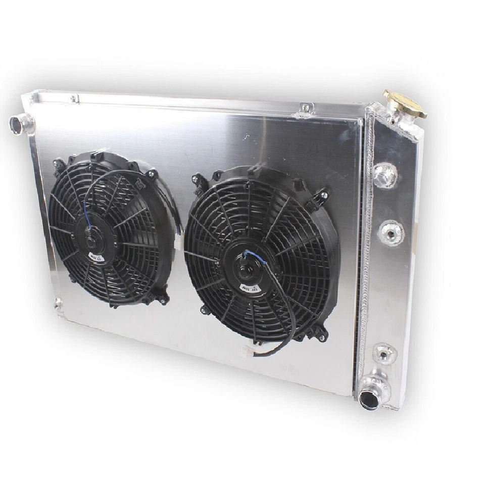 4-Row Aluminum Radiator Shroud Fan For 73-87 Chevy C/K Pickup Trucks C10 C20 C30 Foto 2 de 4