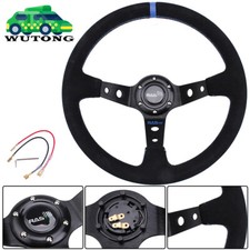 Universal 350mm Suede Leather Stitch Deep Dish Sport Racing Car Steering Wheel Universal 350mm Suede Leather Stitch Deep Dish Sport Racing Car Steering Wheel