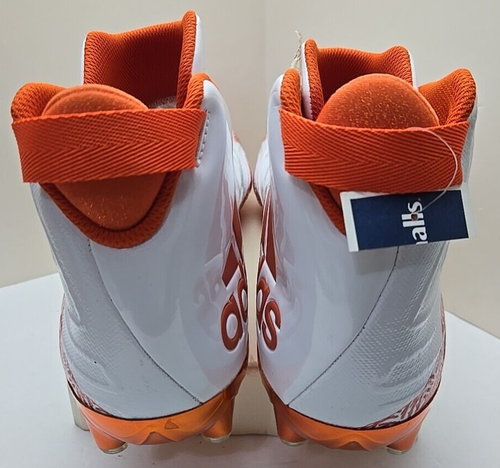 Adidas Men's Freak X Carbon Mid Football Cleats; White/Orange Size 16 - Picture 4 of 19