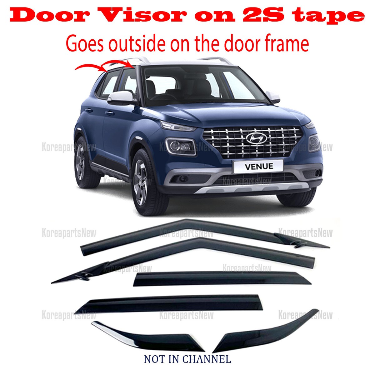 SAFE Smoke Tinted Window Visors - 4-Piece Set For 1997-2003 Hyundai Galloper II (Rain & Wind Guards) - View #2