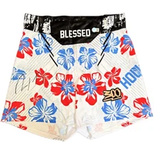 Max Holloway autographed signed shorts UFC BAS Blessed