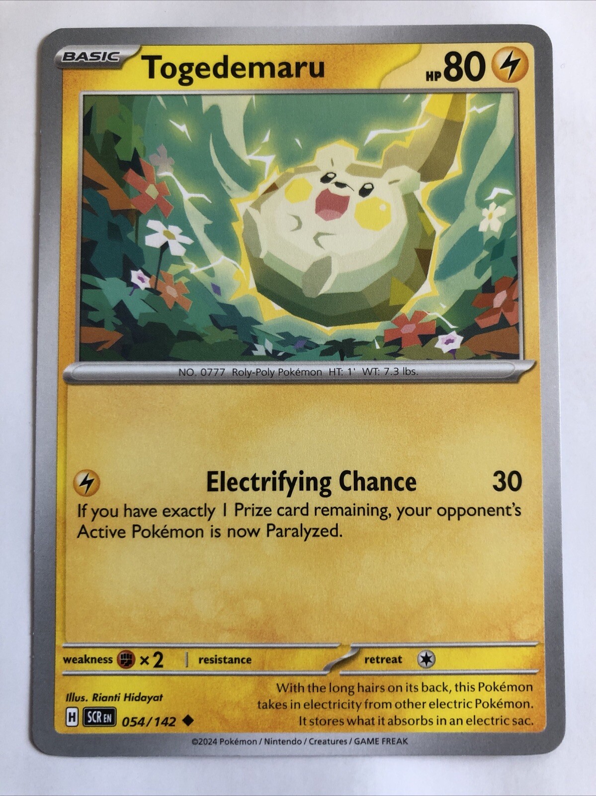 Pokémon TCG Stellar Crown Togedemaru 054/142 NM