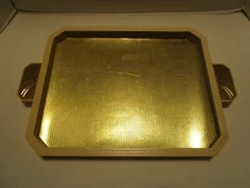 Vintage Revlon Ultima II Counter top tray Display Retail Store Gold 17.5”W 1970s