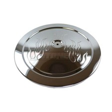 14 Round Chrome Flamed Muscle Car Air Cleaner Lid Top Only Chevy Ford Mopar Sbc