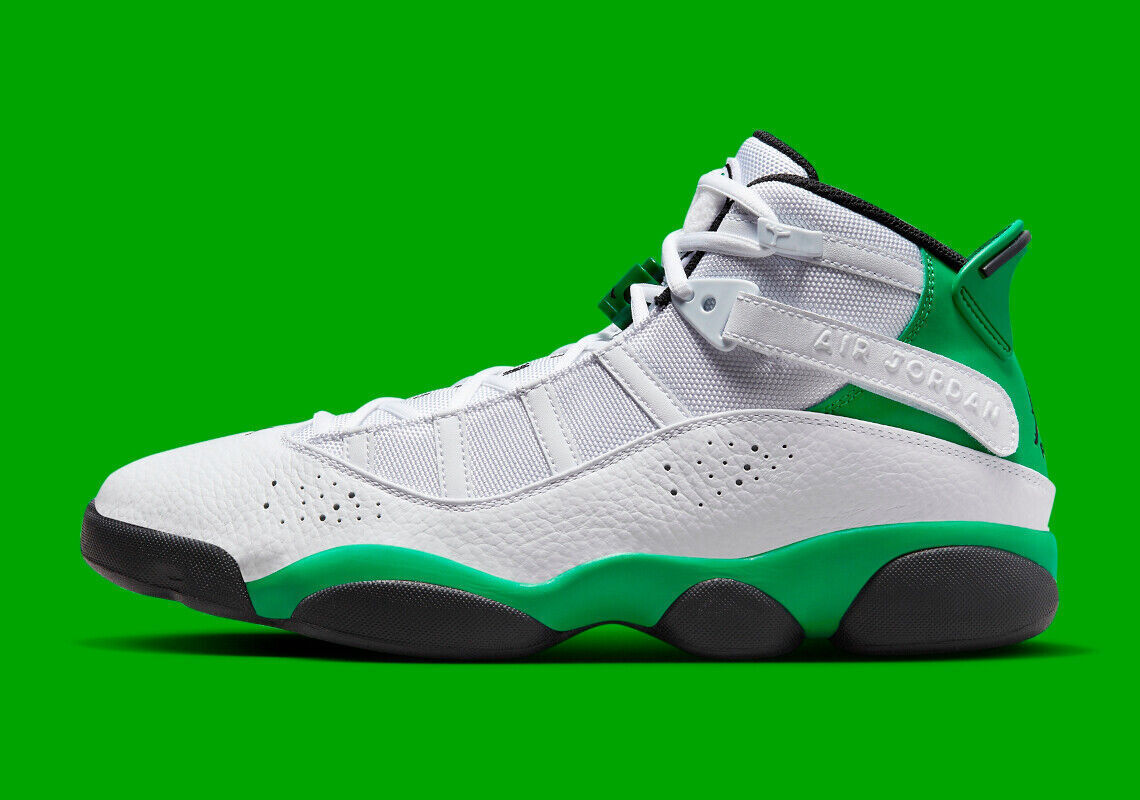 Кроссовки Nike Air Jordan 6 Rings Lucky Зеленые Белые черные 322992-131 Мужской размер