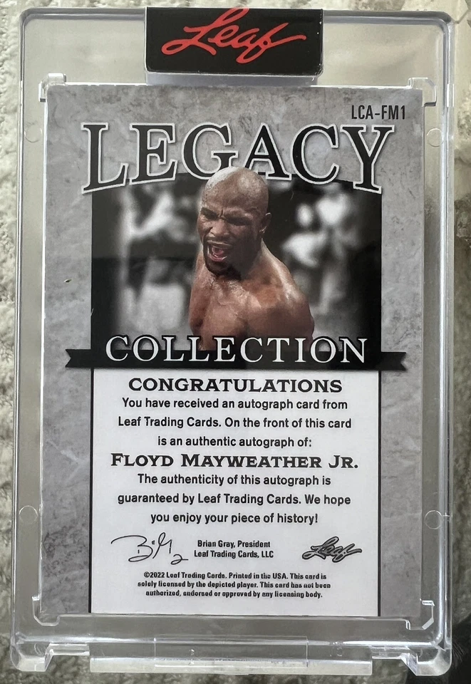 FLOYD MAYWEATHER 2022 LEAF LEGACY COLLECTION ON FARS AUTOGRAPH SP AUTO # /60 - Image 2 of 2