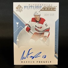 2018-19 SP Authentic Future Watch Autographs Warren Foegele Rookie Auto 454/999