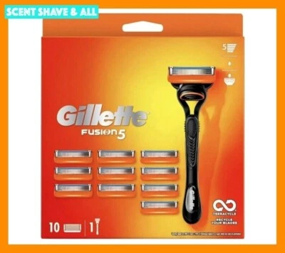 Gillette Fusion5 Gift Set 10 Razor Blades + Shaving Handle Genuine FAST FREE P&P