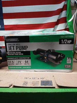 #ad Everbilt 1 2 HP Plastic Shallow Well Jet Pump $149.00