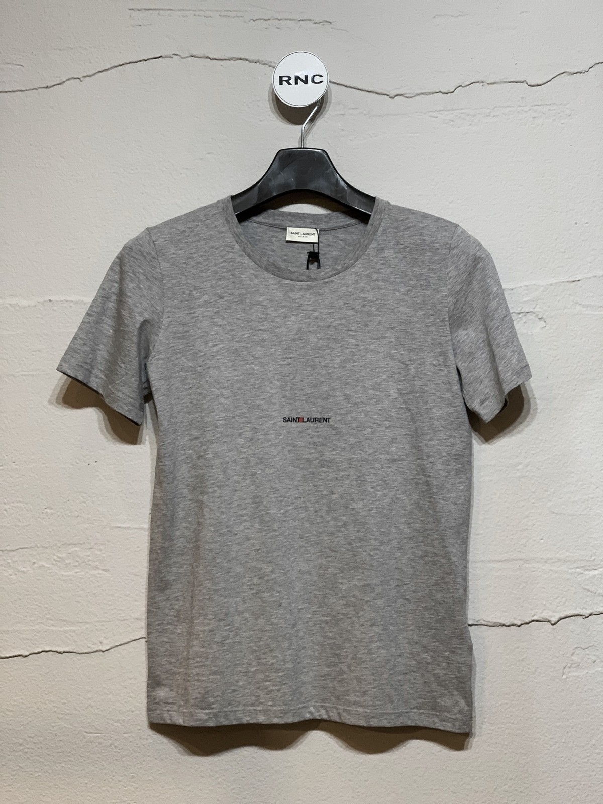 T shirt uomo Saint Laurent grigia con logo 18536306