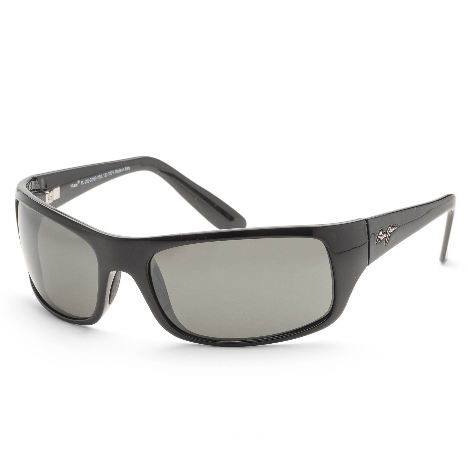 Maui Jim Mens Peahi 65mm Black Polarized Sunglasses MJ0202S-001 33190₽