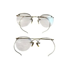 Antique Rimless Wire Spectacles Late 1800s Victorian Eyeglasses Original