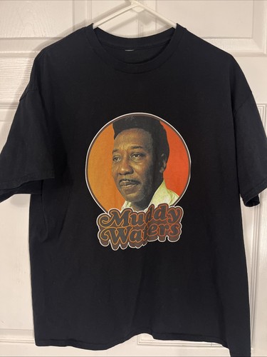 Vintage Muddy Waters Blues Music Shirt Black L Large