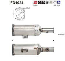 DPF Rußpartikelfilter Dieselpartikelfilter AS FD1024 Cordierit für FIAT SCUDO 2
