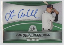 2010 Bowman Platinum Refractor Green 90/199 Lonnie Chisenhall #BPA-LC Auto u0h