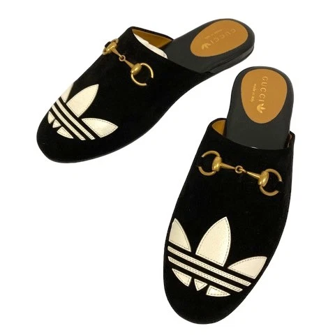 【Sandali】GUCCI X Adidas Adidas 702211 Sandali Horsebit Scamosciato 37 Nero Donna