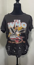 VINTAGE The Who Live in Concert '82 Black Graphic T-Shirt Rock & Pop