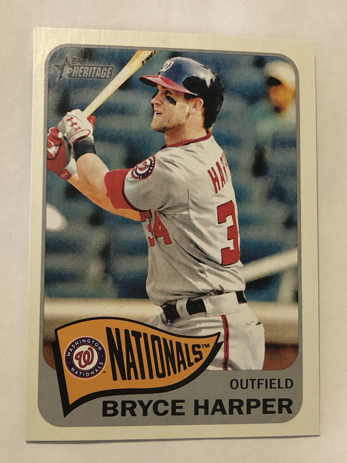 2014 Topps Heritage #400c Bryce Harper - Action Image Variation SP Nationals SP