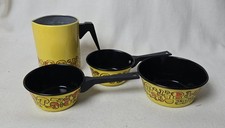 Yellow Mushroom Childs Kitchen Pots And Pans Toy Set 1960s 4 Pieces Vintage