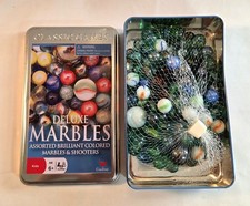 2004 Deluxe Marbles in Tin By Cardinal Over 160 Marbles and Shooters