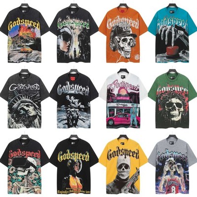 Rock T-shirt for men, retro logo ''Godspeed'', short sleeves, vintage style