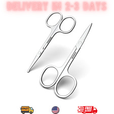 Facial Hair Grooming Scissors Eyebrow Nose Beard Mustache Stainless Steel..