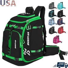 60L Waterproof Ski Boot Bag Snowboard Backpack W/ Pockets  Drain Holes New