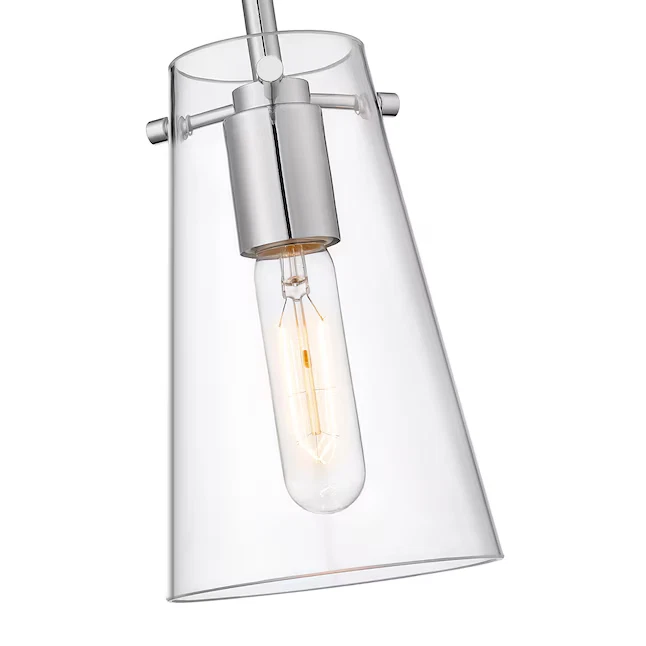 Lámpara de techo colgante cromada Z-Lite Kira 1 luz 5 pulgadas Foto 3 de 3