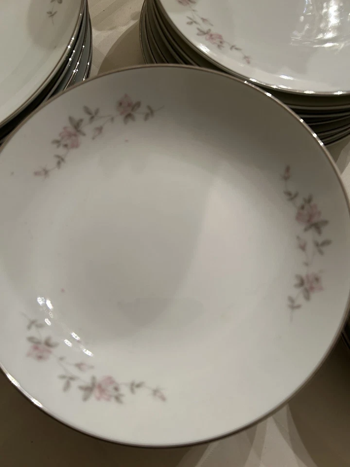 Raro 1916-20 Noritake Morimura China Conjunto Verde y Dorado Floral Borde Crema (91) piezas Foto 2 de 3