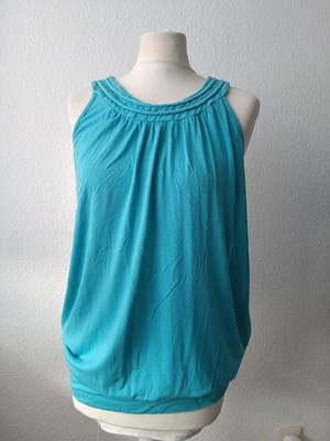Orsay Damen T-Shirt Ärmellos Langes Tanktop Blau Größe L / 40