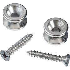 D'Addario Planet Waves Metal Guitar Strap Buttons Chrome