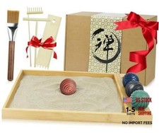 Jpanese Zen Garden Kit for Desk - Premium Mini Sand Garden with Bamboo Tray -