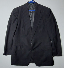 VTG Polo Ralph Lauren Men's 41 Grey Pinstripe Wool Blazer Sport Coat Made USA
