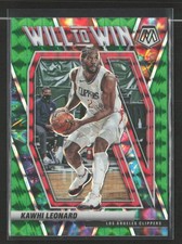 Kawhi Leonard 2020-21 Panini Mosaic #3 Will to Win Mosaic Green