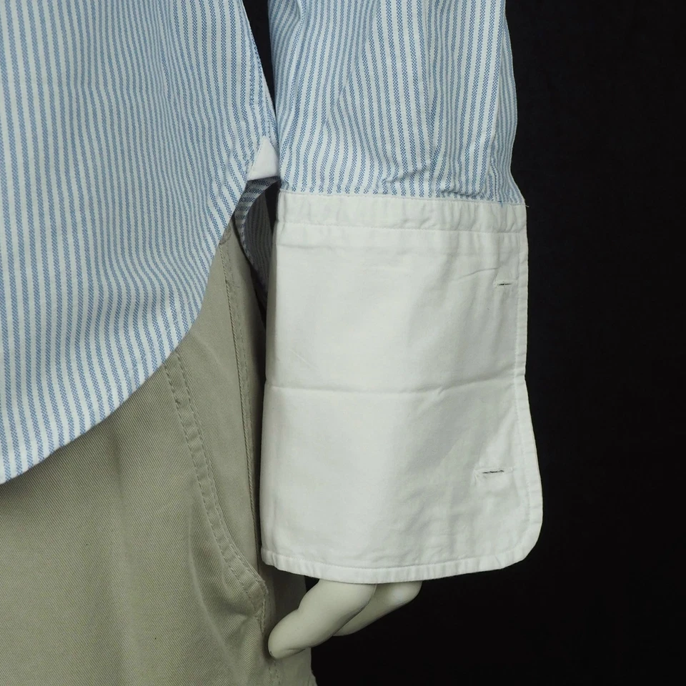 Ferrari Button Down Shirt Mens Medium Blue Italy Dress Oxford Blend French Cuffs - Image 3 of 4