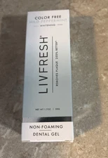 LIVFRESH Toothpaste Gel Color Free Mild Peppermint Non Foaming Dental 1.7