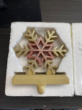 Holiday Lane Shimmer  Light Up Snowflake Stocking Holder Rose Gold Size OS NWT