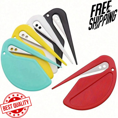 2PCS Letter Opener Cutter Open Office Envelope Knife Safe Guarded Sharp Blade