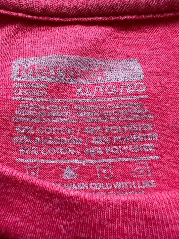 Marmot Coastal Graphic T-Shirt Red Sunset Mountains Logo Outdoor Tee Men’s XL - Image 4 of 4