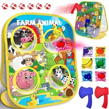 3-in-1 Farm Animal Bean Bag Toss Game for Kids