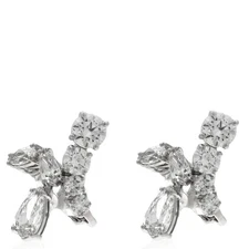 Swarovski Matrix Clip Earrings Rhodium Shiny White
